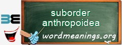 WordMeaning blackboard for suborder anthropoidea